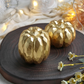 Bright Gold Textured Resin Pumpkins, Set of 2