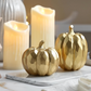 Bright Gold Textured Resin Pumpkins, Set of 2