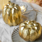 Bright Gold Textured Resin Pumpkins, Set of 2