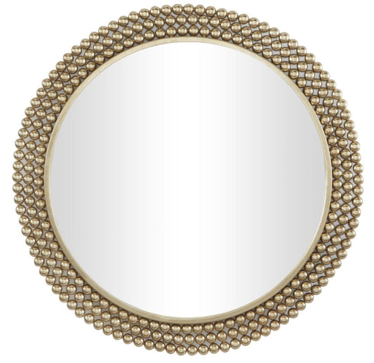 Gold Beaded Modern Wall Mirror