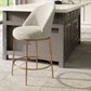 Hadley Swivel Counter Stool, Beige & Gold