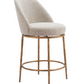 Hadley Swivel Counter Stool, Beige & Gold