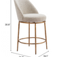 Hadley Swivel Counter Stool, Beige & Gold