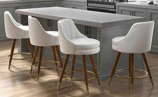 Lexi Leather Counter Stool -White