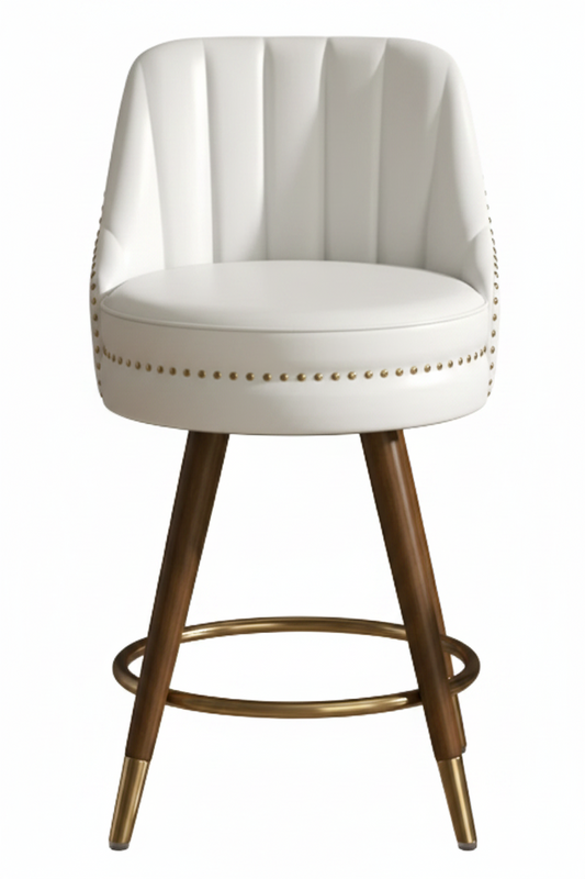 Lexi Leather Counter Stool -White