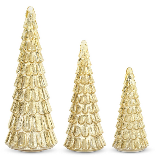 Frosted LED Mercury Glass Tree, Gold (Various Sizes)