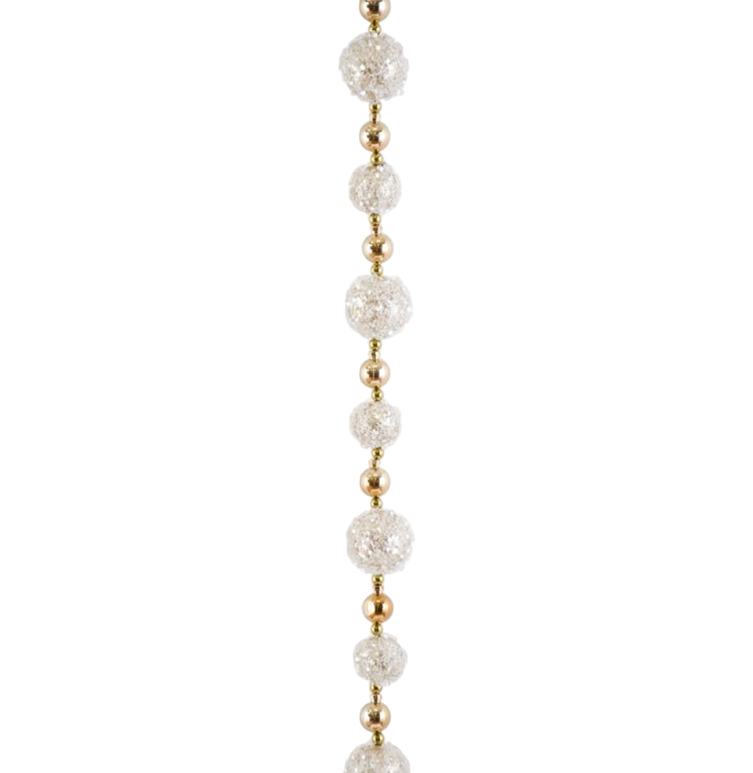 70" Gold and Copper Iced Bead Ball Garland