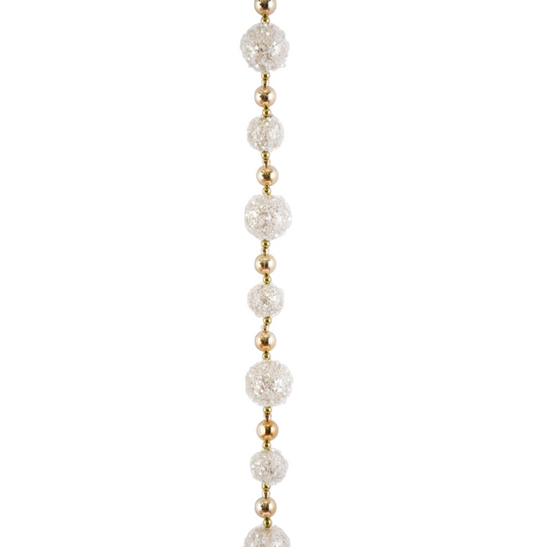 70" Gold and Copper Iced Bead Ball Garland
