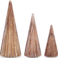 Set of 3 Ribbed Copper LED Mercury Glass Trees