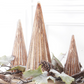 Set of 3 Ribbed Copper LED Mercury Glass Trees