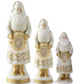 Cream Resin Santa Holding Wreath (Various Sizes)