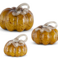 Yellow Speckled Handblown Glass Pumpkin (Various Sizes)