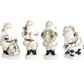 Assorted Resin Cream and Black Santas (4 Styles)