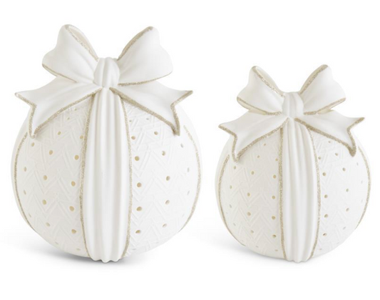 White Porcelain LED Tabletop Ornament (Various Sizes)