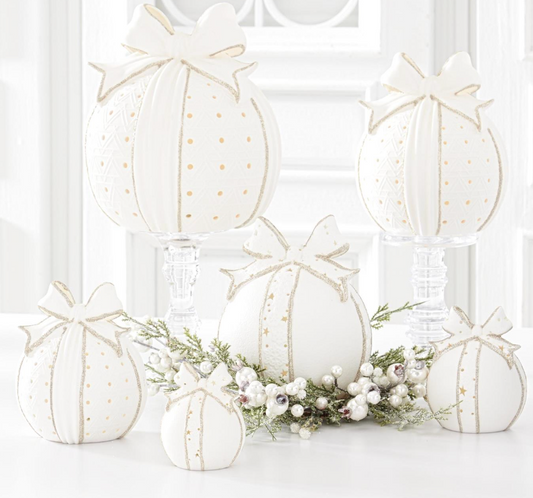 White Porcelain LED Tabletop Ornament (Various Sizes)