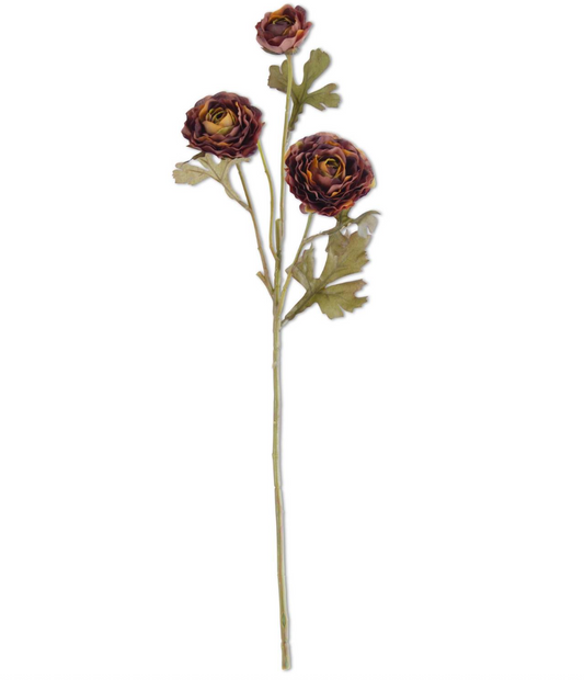 20.5" Ranunculus Spray, Dark Orange