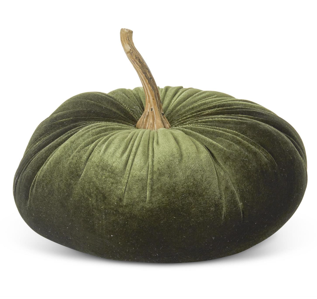 6.25" Green Velvet Stuffed Pumpkin