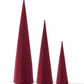 Burgundy Velvet Cone Trees w/ Gold Glitter