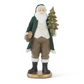 13" Dark Green Velvet Santa w/ Gold Tree
