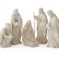 Tabletop White Glittered Nativity Set