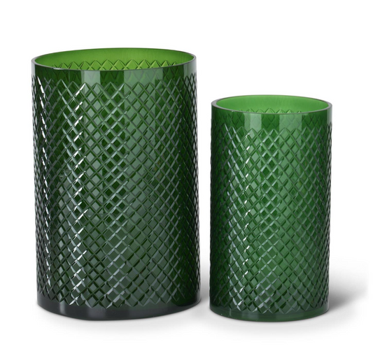 Emerald Green Glass Cylinder Vase (Various Sizes)
