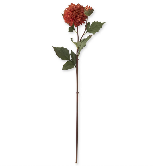 26" Faux Dried Rust Bud & Blossom Dahlia