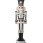 36" Black & White Harlequin LED Nutcracker