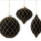 Assorted Black & Gold Velvet Ornaments (3 Styles)