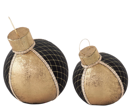 Black Velvet w/ Gold Trim Tabletop Ornaments (Various Sizes)