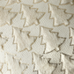 Christmas Tree Pillow, Cream w/ Gold