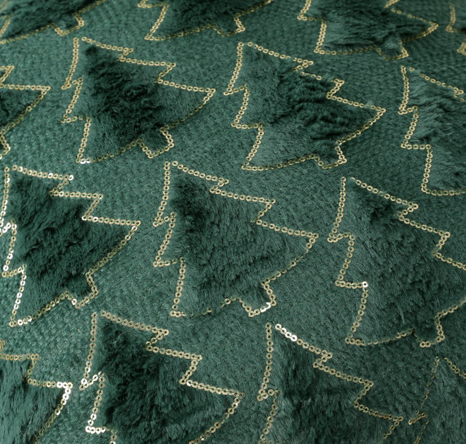 Christmas Tree Lumbar Pillow, Green w/ Gold