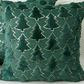 Christmas Tree Pillow, Green w/ Gold