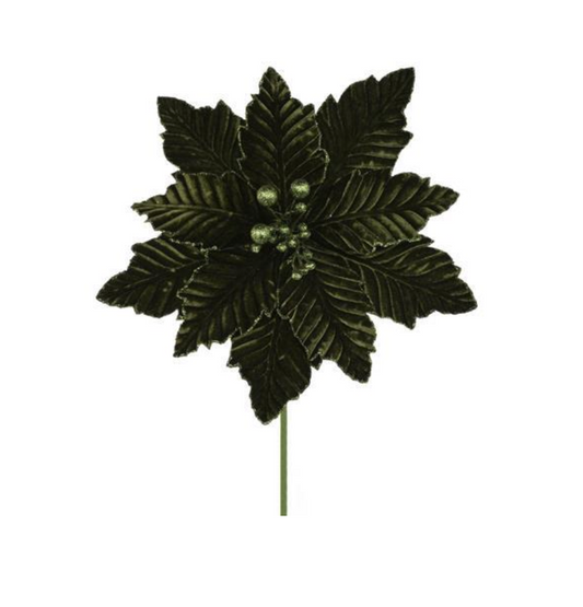 12.5" Embossed Velvet Poinsettia
