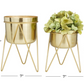 Smooth Gold Metal Planters (Various Sizes)