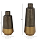 Dark Gray Metal Vase with Gold Base (Various Sizes)
