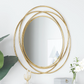 Gold Metal Mirror with Overlapping Circles