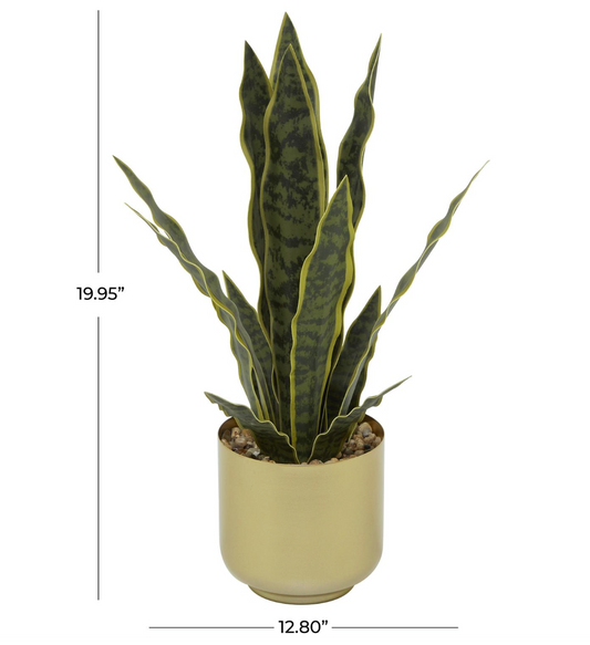 Faux Snake Plant in Gold Pot