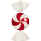 18.5" Red/White Swirl Candy Glitter Ornament