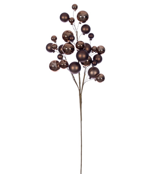 30" Mocha Matte Shiny Ball Ornament Spray
