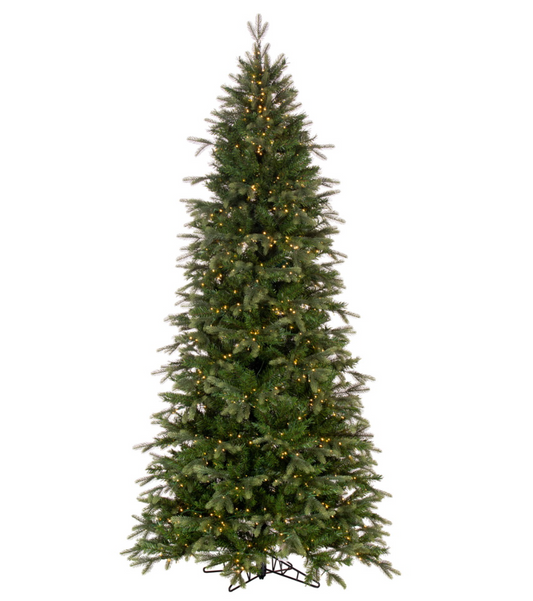 9' Douglas Fir Artificial Slim Christmas Tree, Warm White