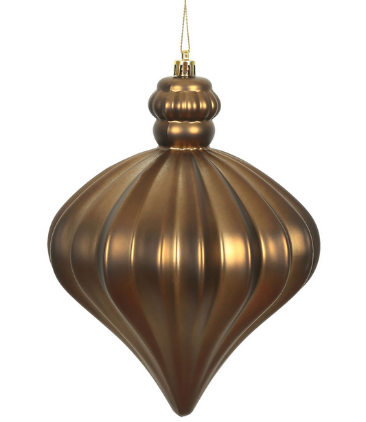 6" Mocha Matte Onion Ornament
