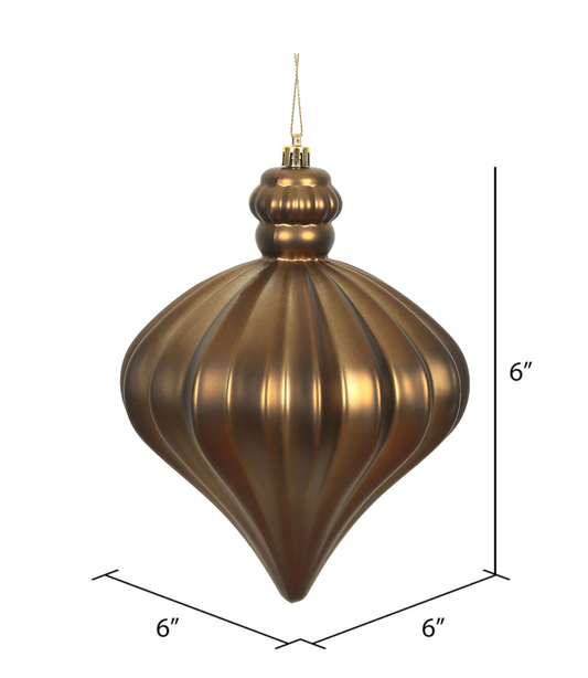 6" Mocha Matte Onion Ornament