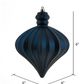 6" Midnight Blue Matte Onion Ornament