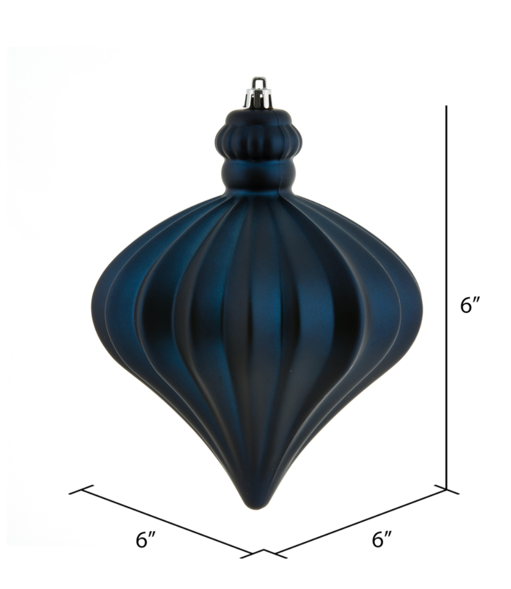 6" Midnight Blue Matte Onion Ornament