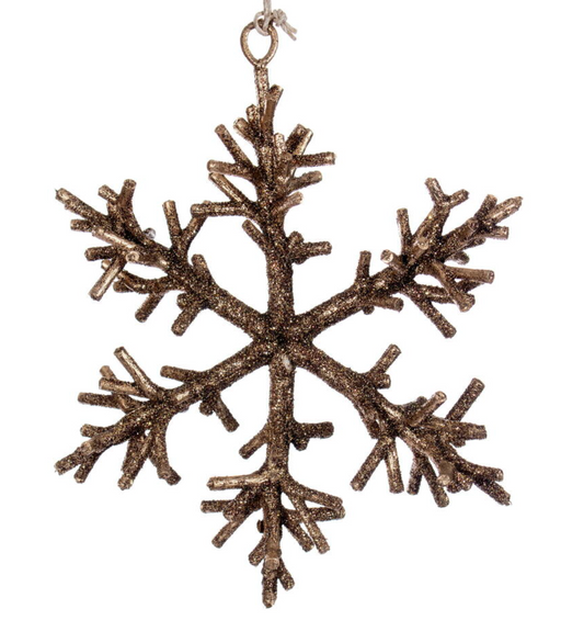 6.5" Chocolate Twig Snowflake Ornament