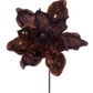 15" Mocha Velvet Glitter Magnolia Stem