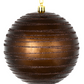 4" Chocolate Candy Finish Ball Ornament with Glitter