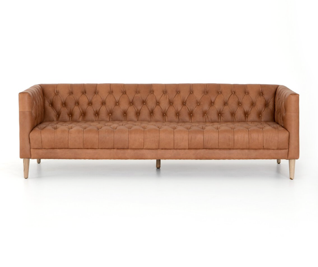 Williams Leather Sofa, Camel