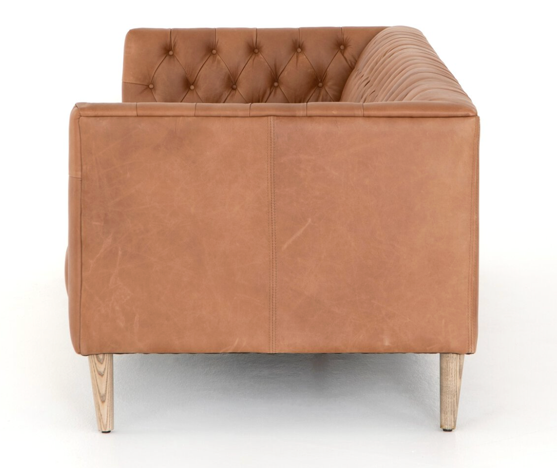 Williams Leather Sofa, Camel