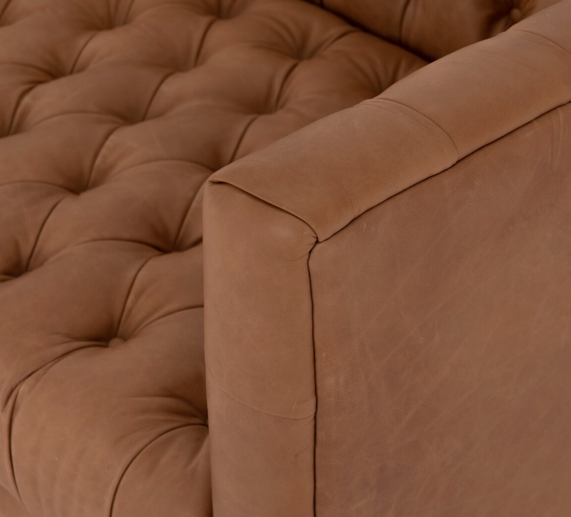 Williams Leather Sofa, Camel